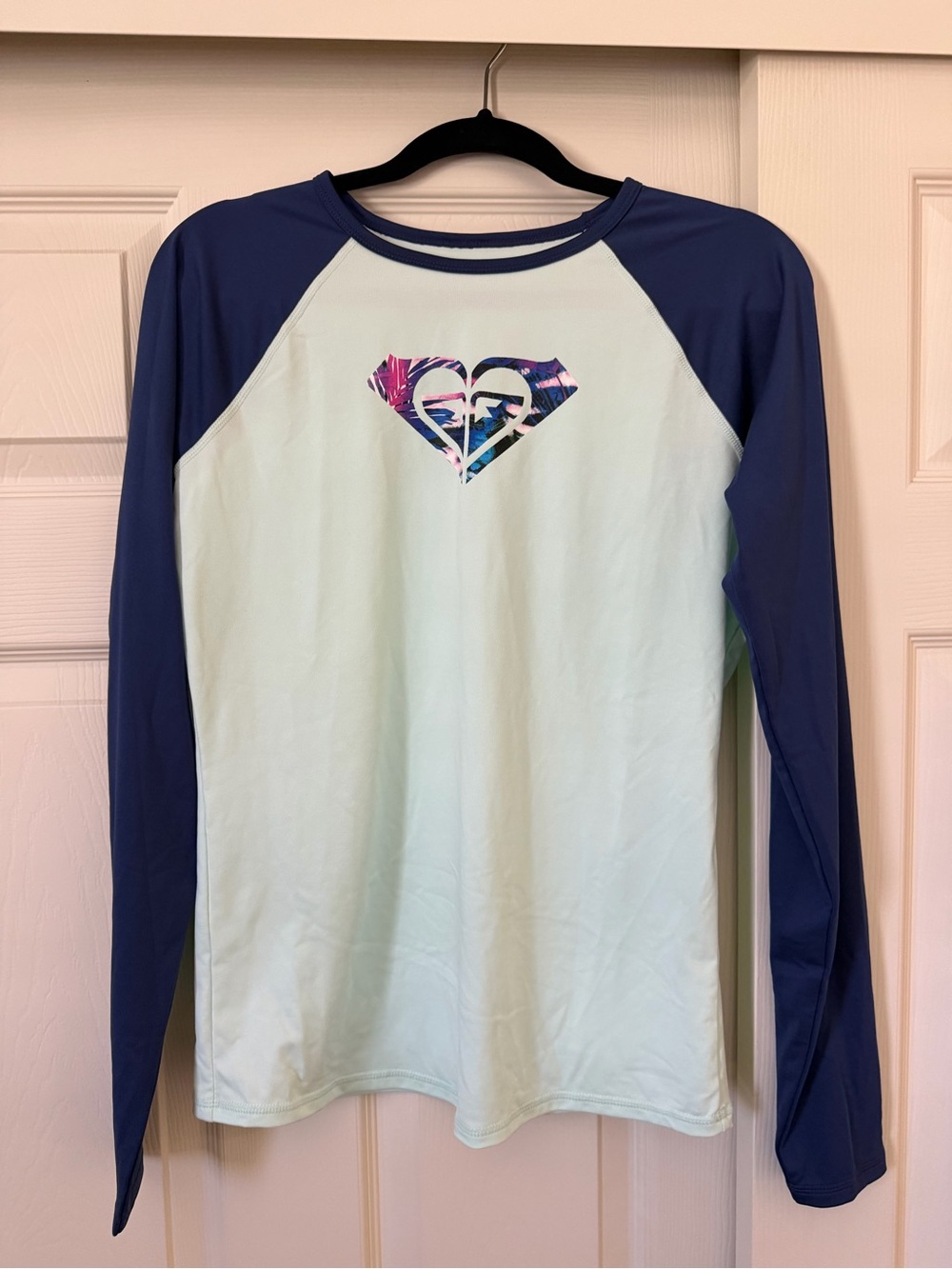 Roxy women’s Long Sleeve Rash Guard - Light Mint & Navy